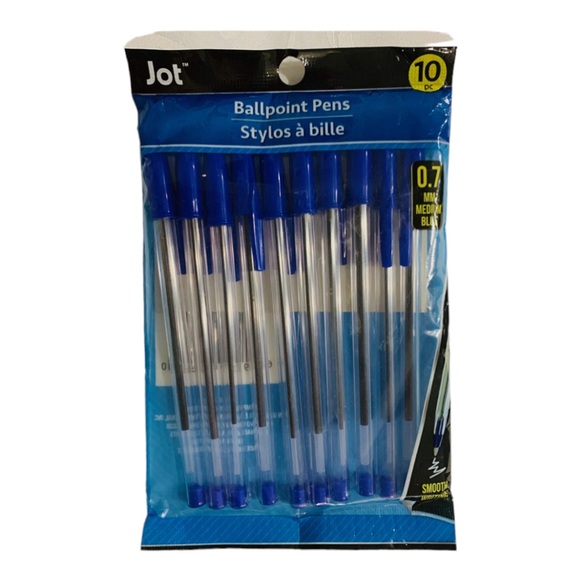 Jot Clear Ball-Point Pens with Blue Ink, 10-ct. Pack NWT - Picture 2 of 2